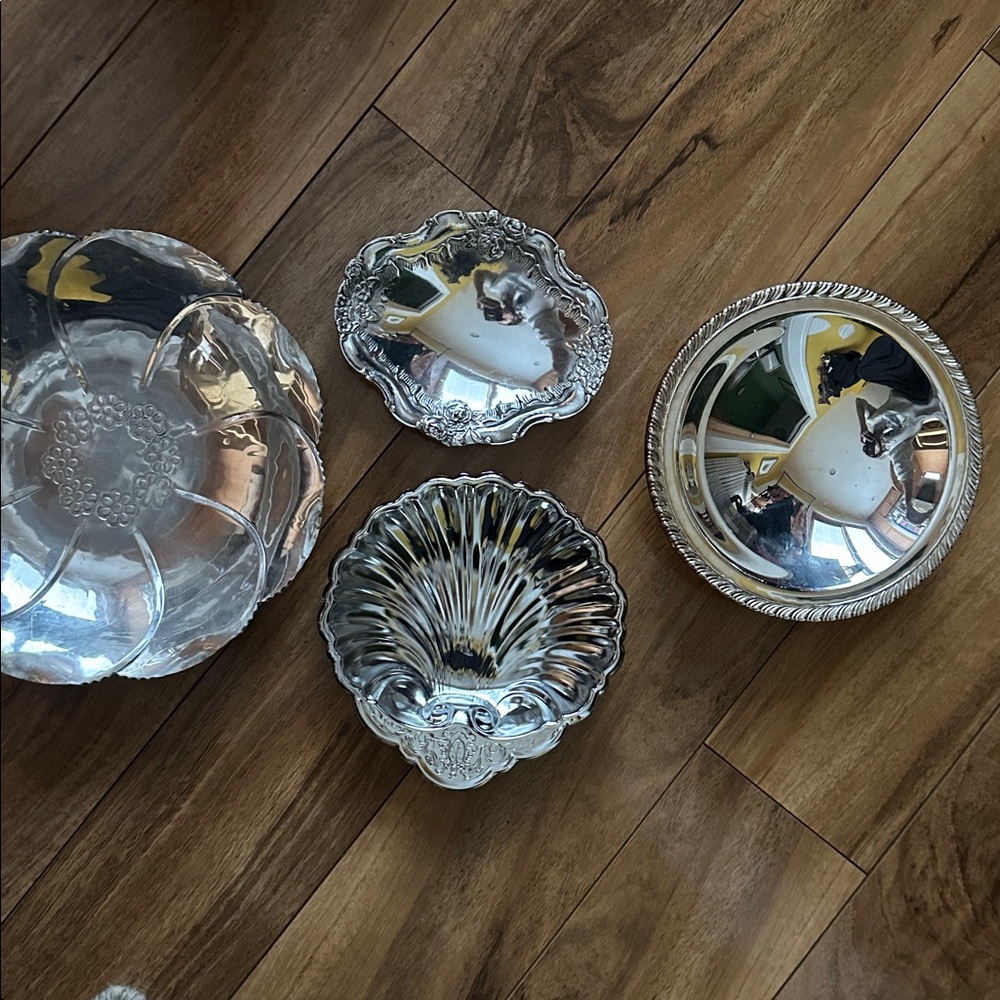 SHELL PLATE SOLD - NEW FLOWER PLATE ADDED - vintage silver